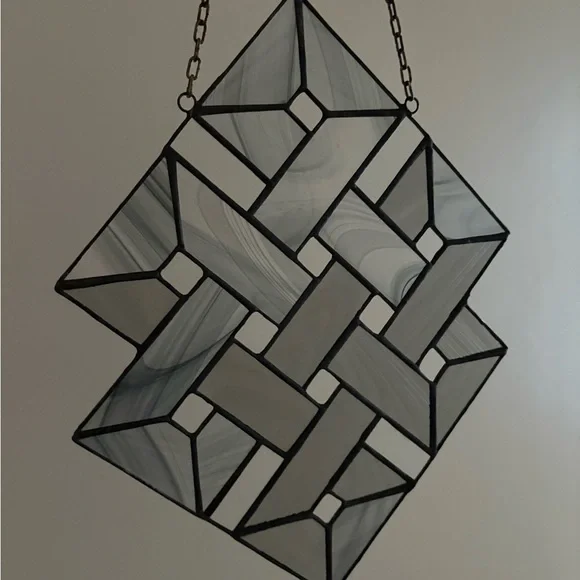Geometric Stained Glass Panel - Picture 2 of 5